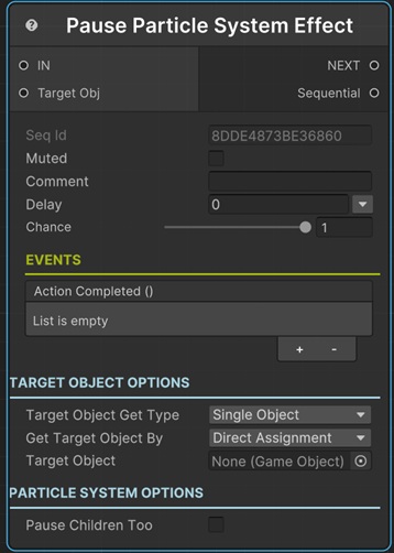 Pause Particle System Effect